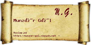 Munzár Gál névjegykártya